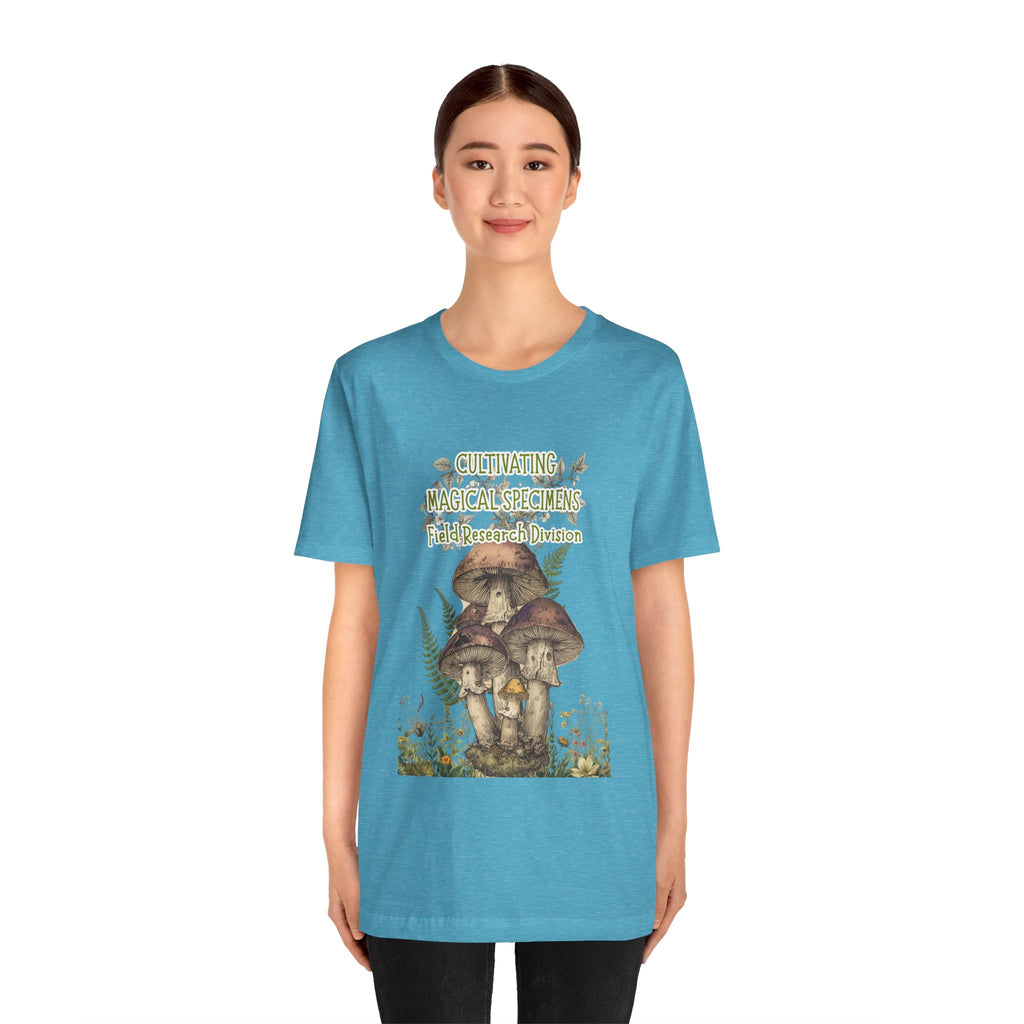 Mushroom Field Research Tee — "Cultivating Magical Specimens" Botanical Graphic Shirt