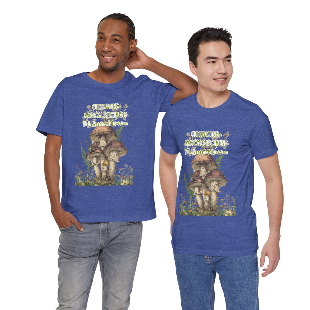 Mushroom Field Research Tee — "Cultivating Magical Specimens" Botanical Graphic Shirt