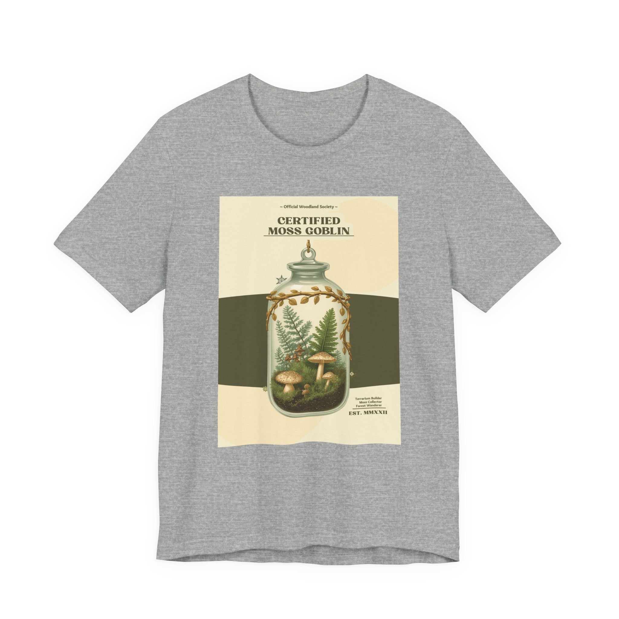Moss Goblin Tee – 'Certified Moss Goblin' Botanical Jar Graphic T‑Shirt