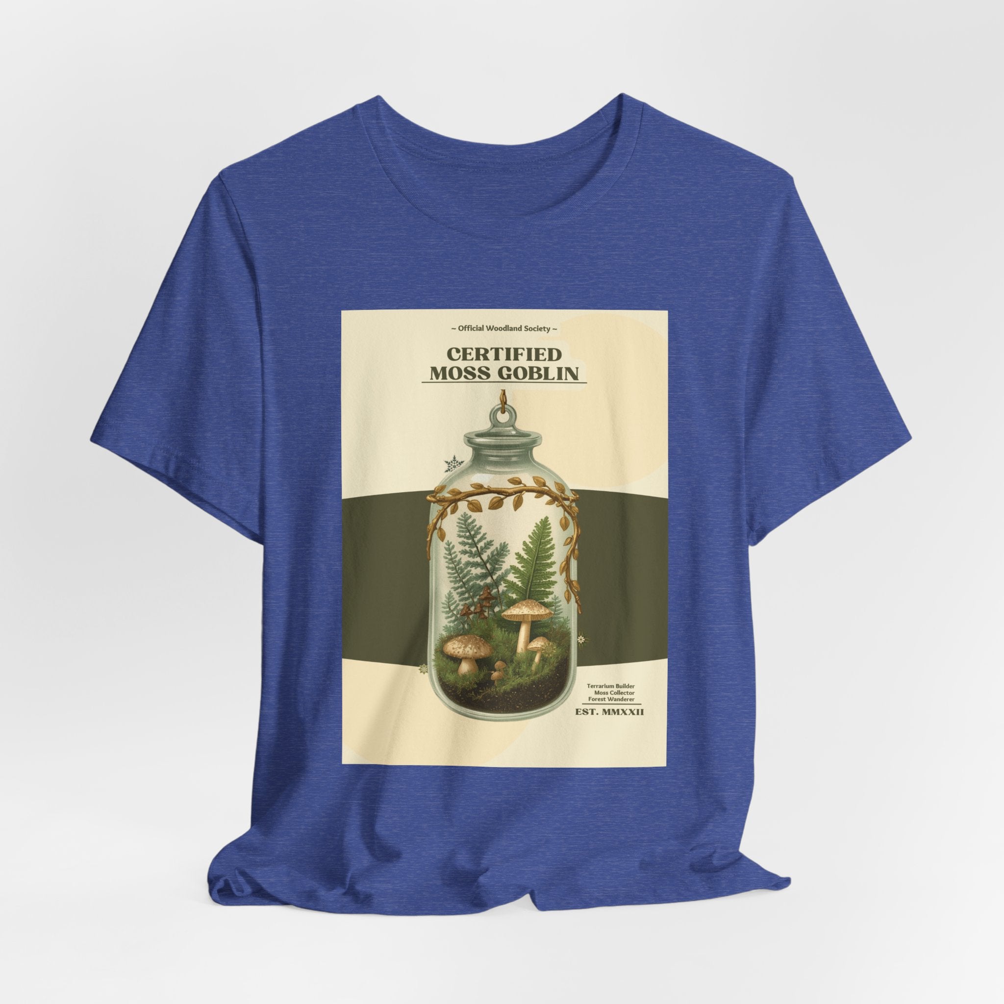 Moss Goblin Tee – 'Certified Moss Goblin' Botanical Jar Graphic T‑Shirt