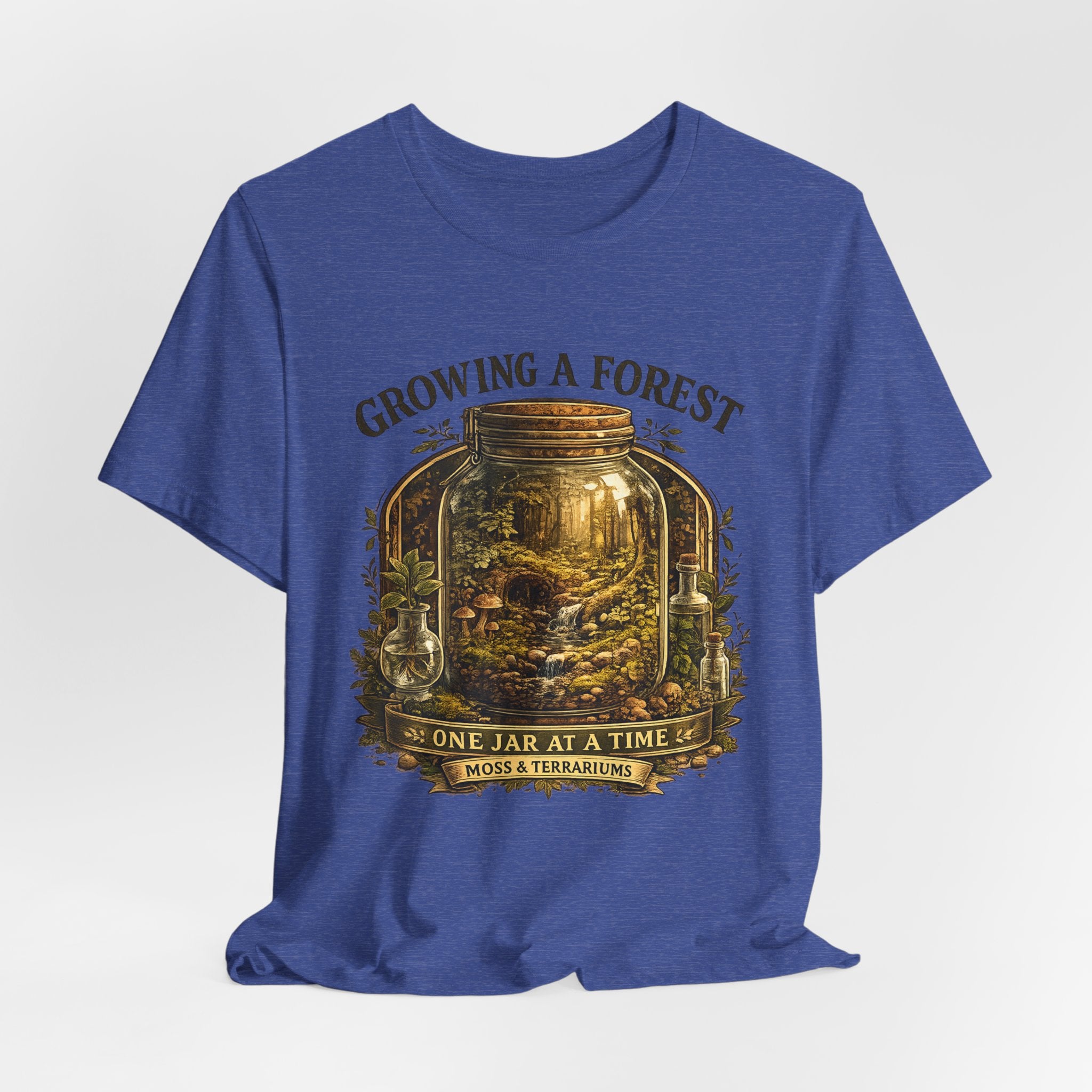 Growing a Forest Jar Tee — "One Jar at a Time" Moss & Terrarium T-Shirt