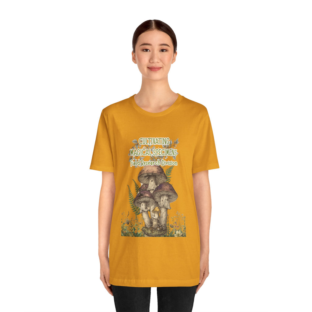 Mushroom Field Research Tee — "Cultivating Magical Specimens" Botanical Graphic Shirt