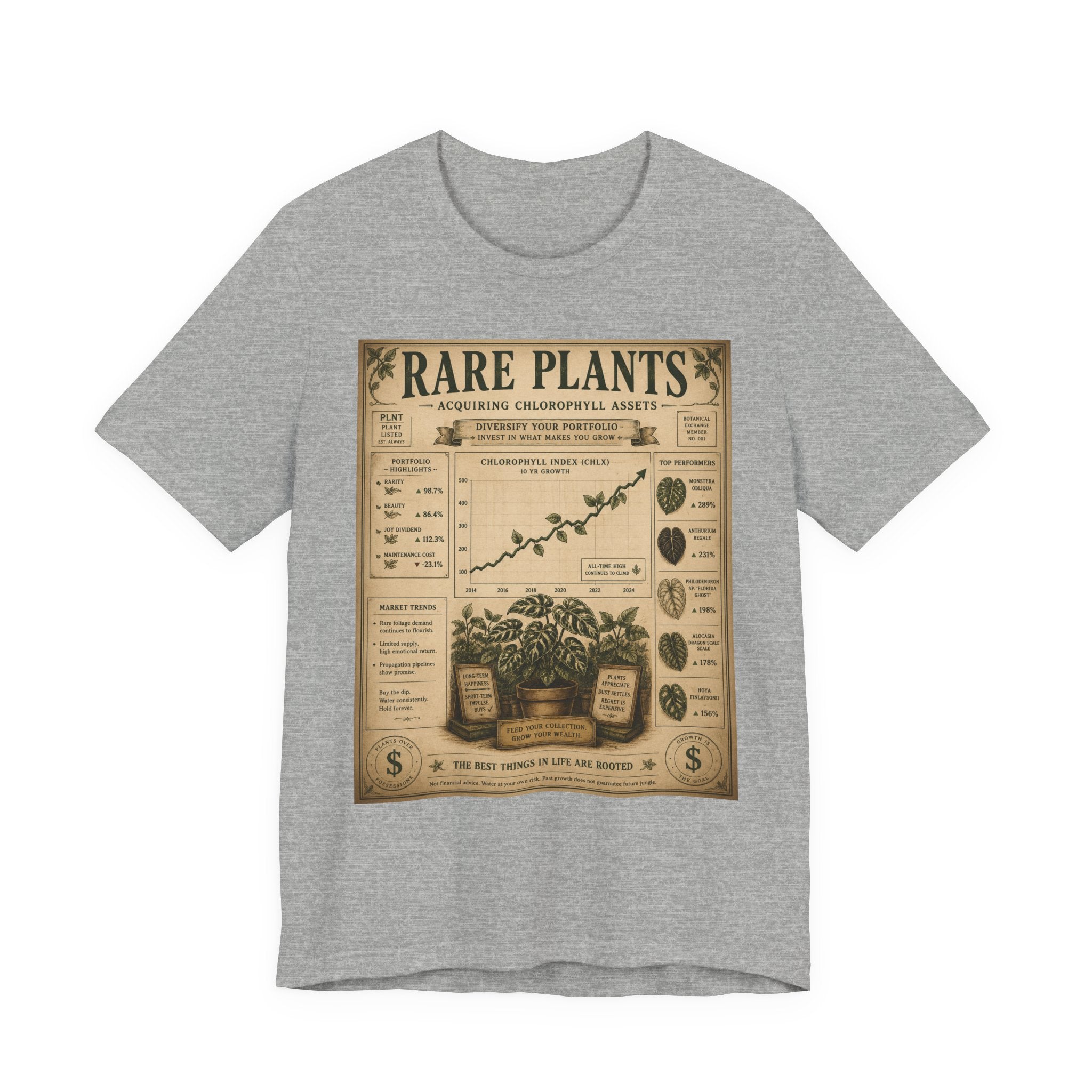 Rare Plants Vintage Graphic Tee — Botanical Chart T-Shirt