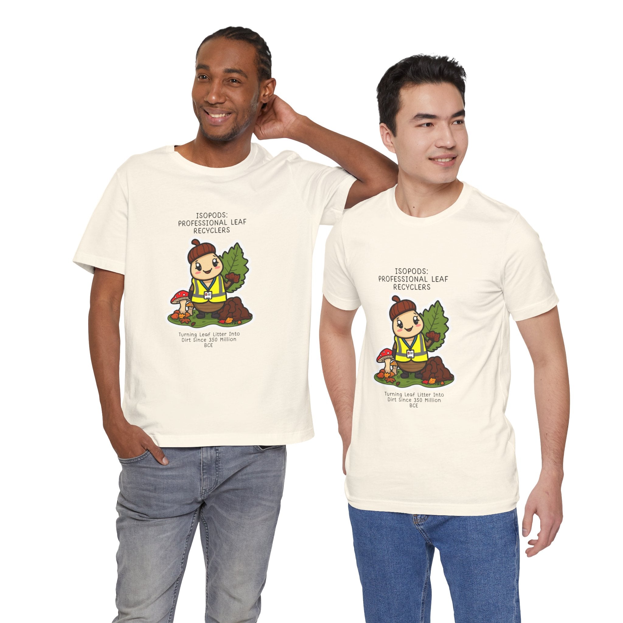 Leaf Recycler Cute Graphic Tee — “Professional Leaf Recyclers” Isopod Worker Shirt