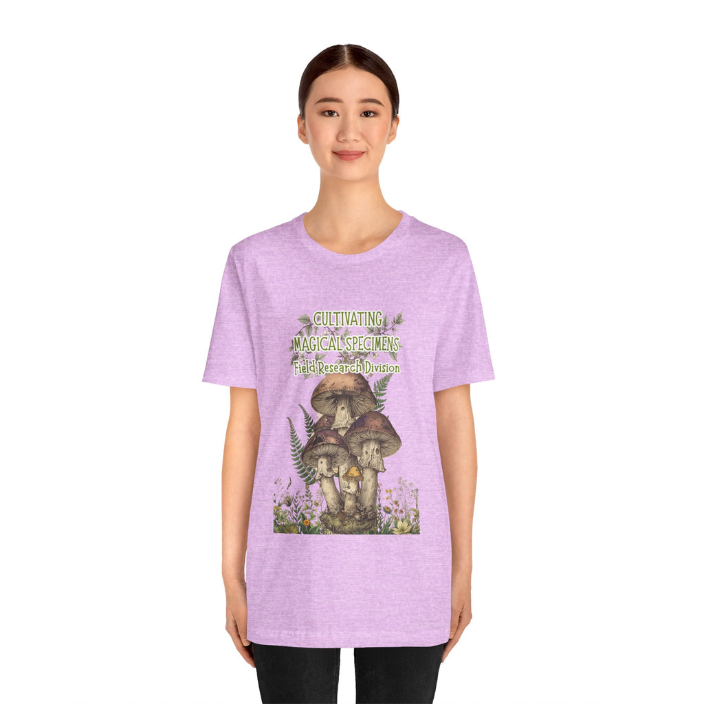 Mushroom Field Research Tee — "Cultivating Magical Specimens" Botanical Graphic Shirt
