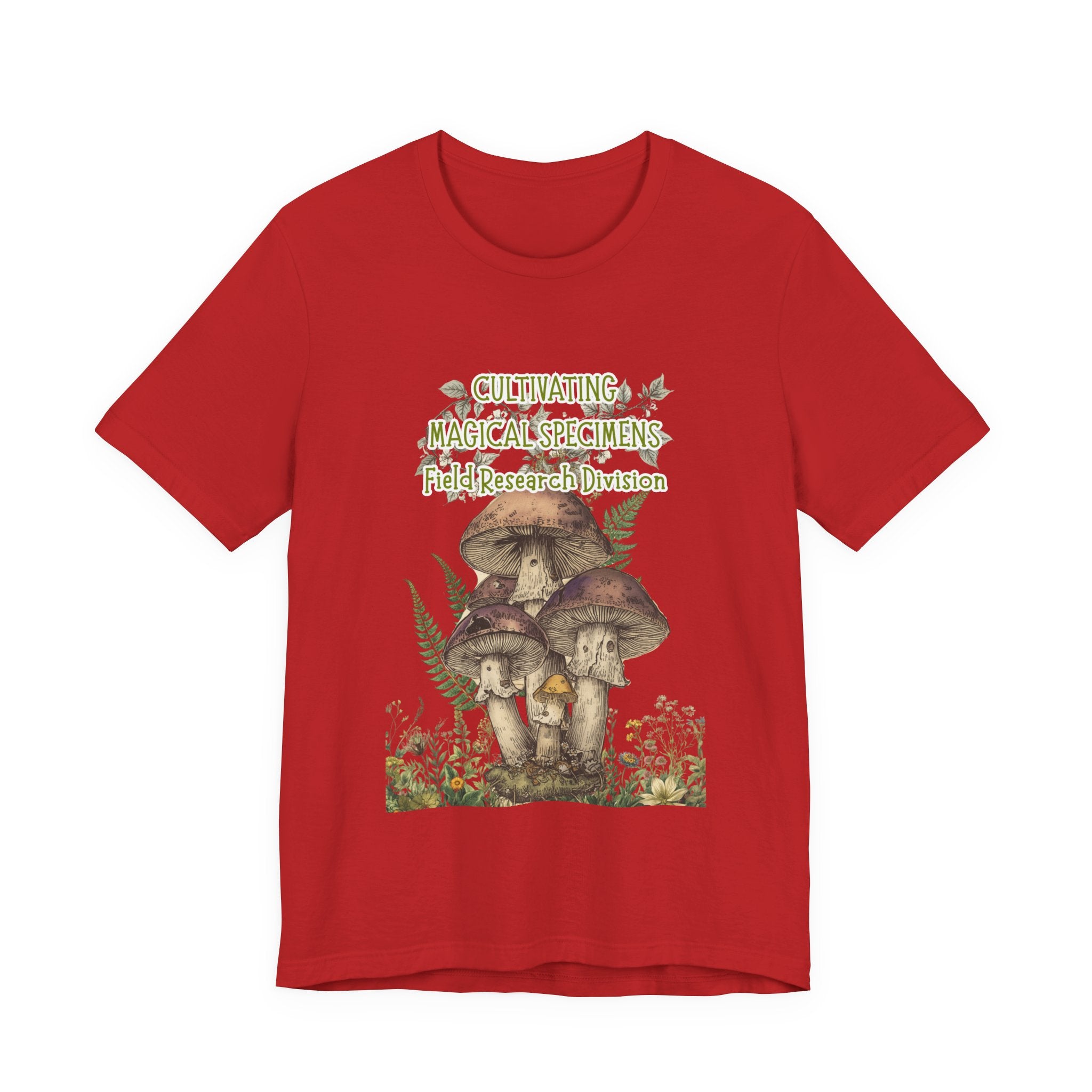 Mushroom Field Research Tee — "Cultivating Magical Specimens" Botanical Graphic Shirt