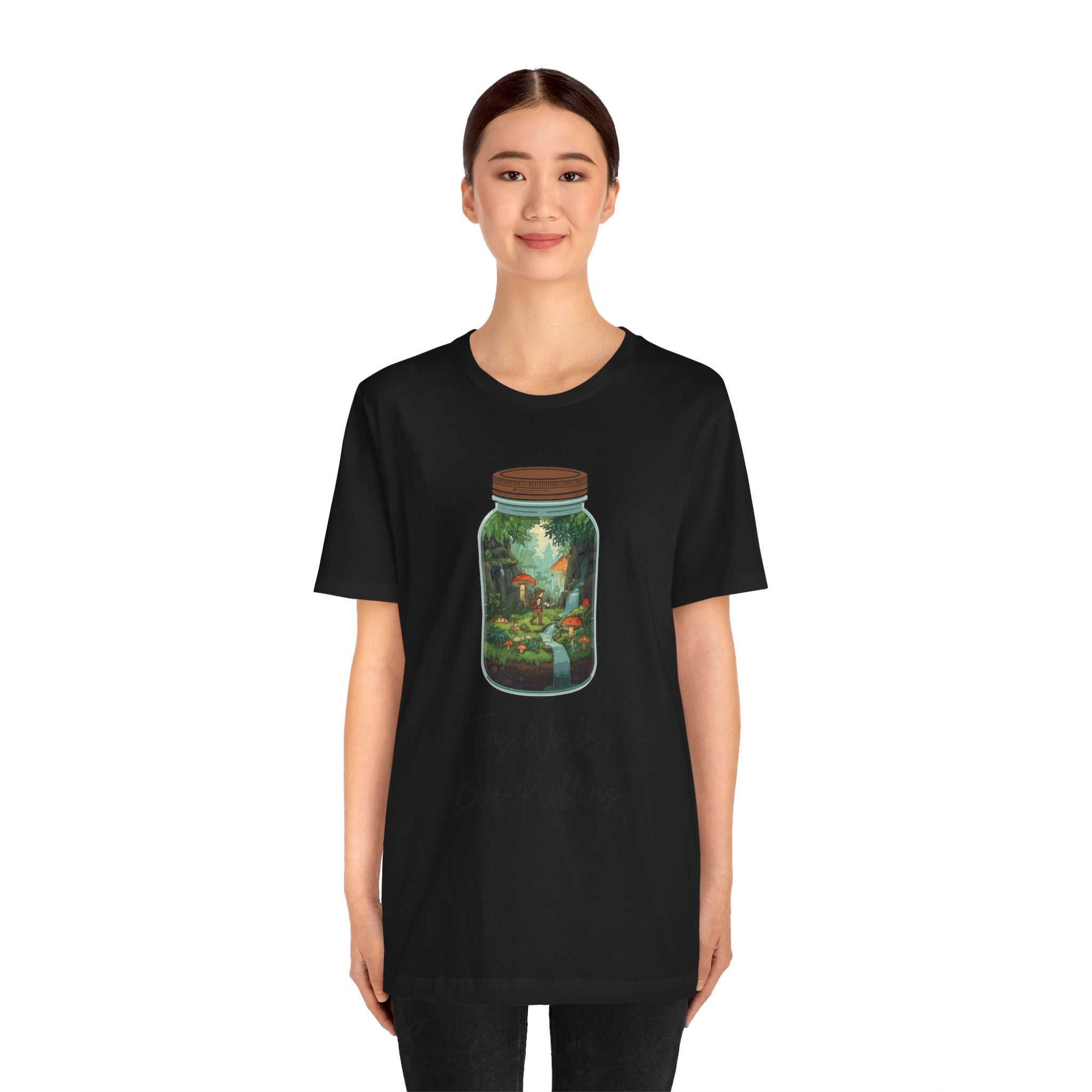 Tiny World Tee — Jar Terrarium Graphic T‑Shirt ("Tiny World, Big Problems")