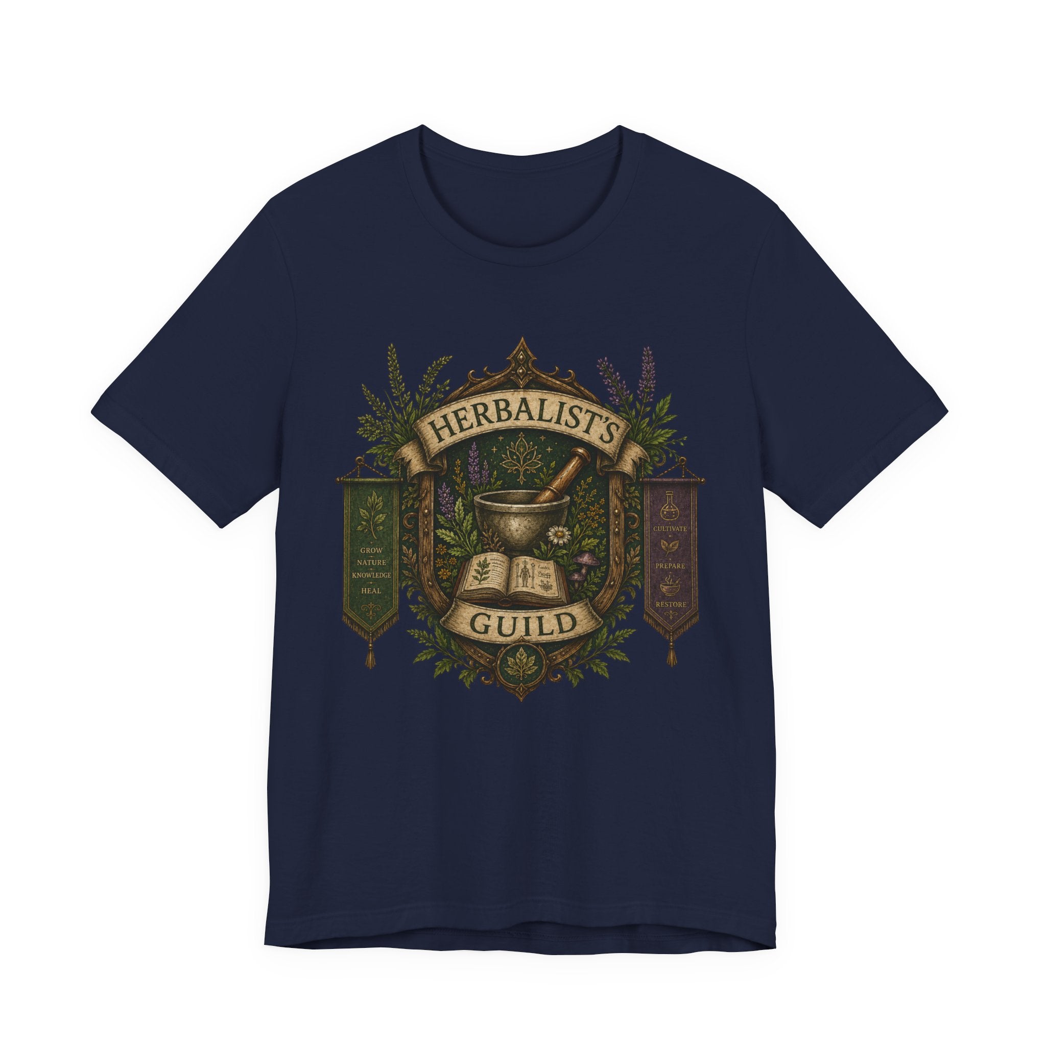 Herbalists Guild Tee — Vintage Apothecary Mortar & Pestle T-Shirt