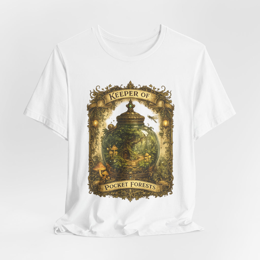 Keeper of Pocket Forests T-Shirt — Fantasy Terrarium Nature Tee