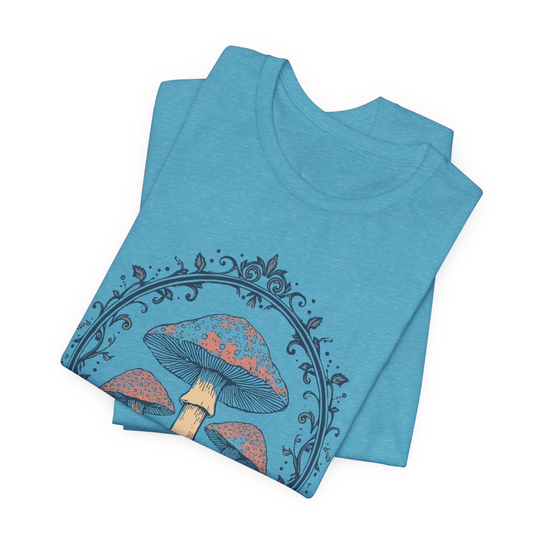 Mushroom Meadow Tee — Vintage Botanical Fungi Graphic T-Shirt