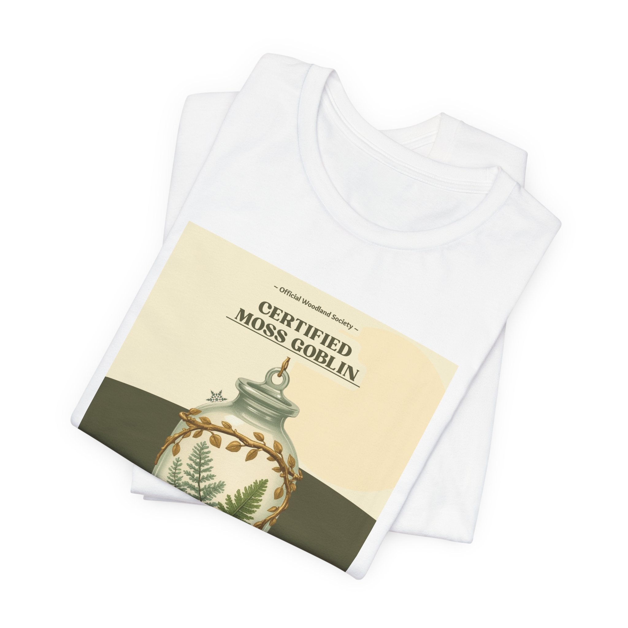 Moss Goblin Tee – 'Certified Moss Goblin' Botanical Jar Graphic T‑Shirt