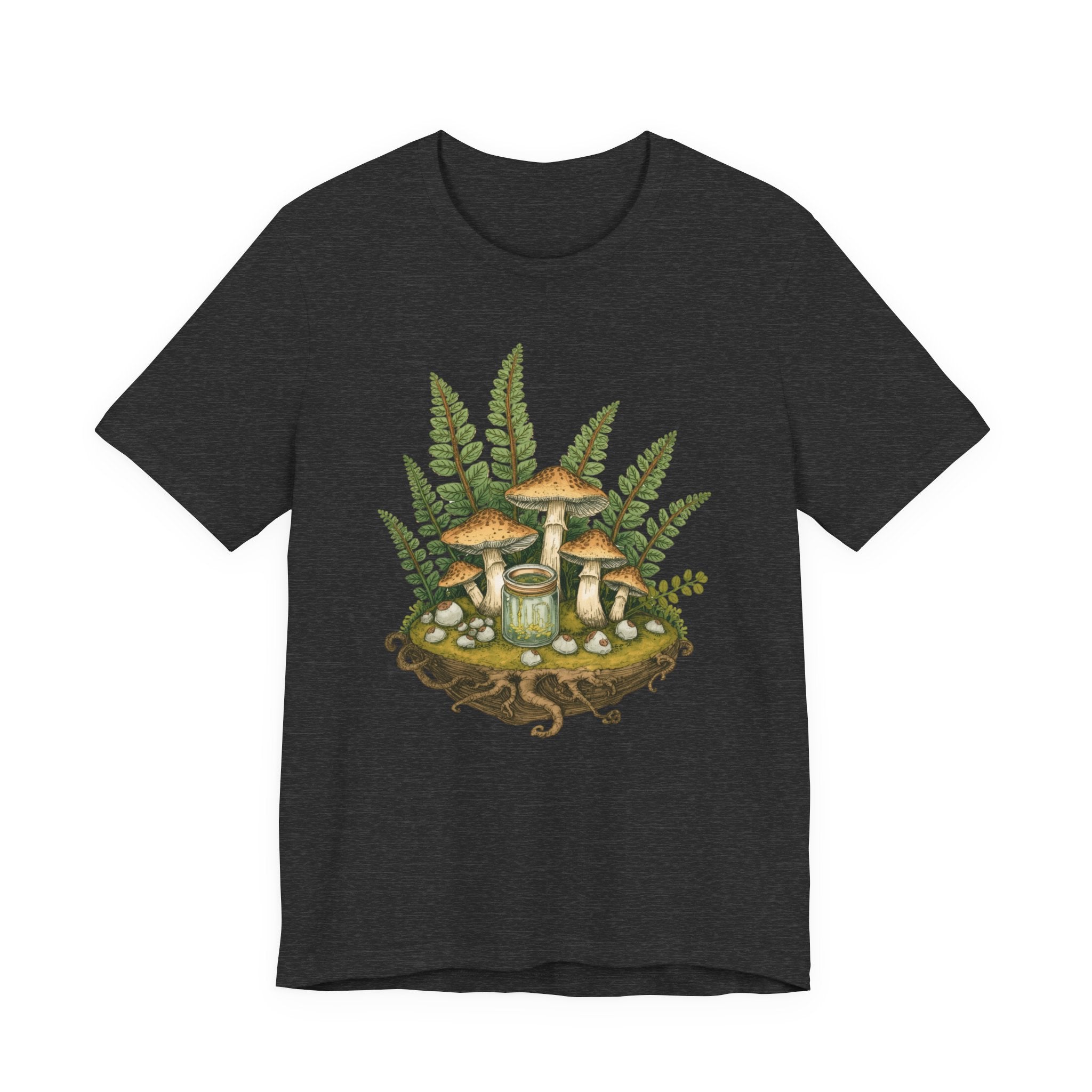 Mushroom Forest Tee — Ferns & Fairy Fungi Graphic T-Shirt