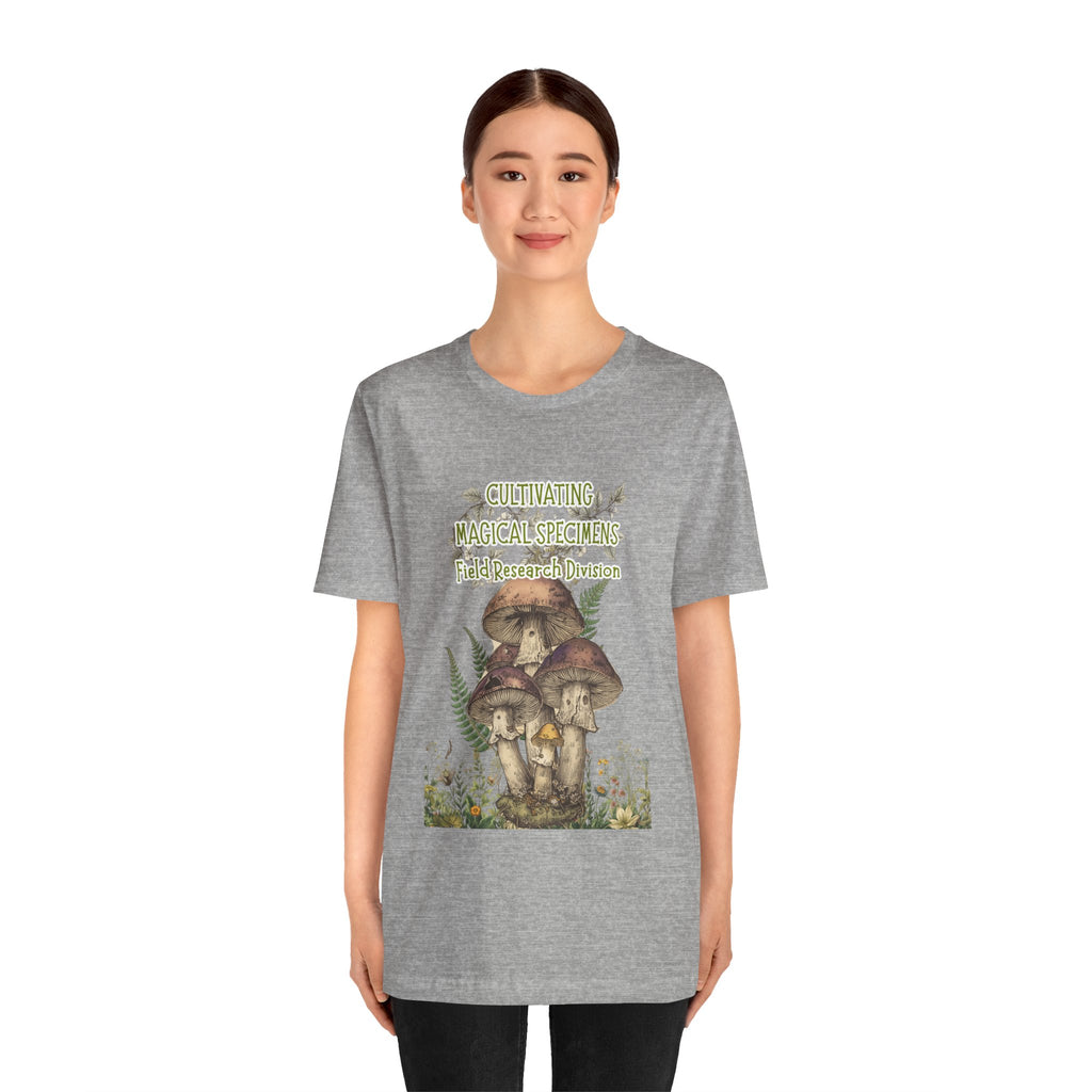 Mushroom Field Research Tee — "Cultivating Magical Specimens" Botanical Graphic Shirt