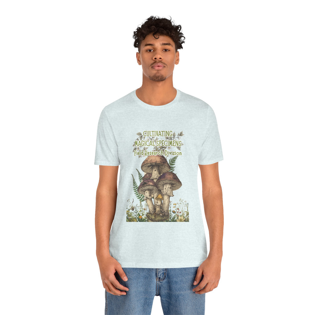Mushroom Field Research Tee — "Cultivating Magical Specimens" Botanical Graphic Shirt