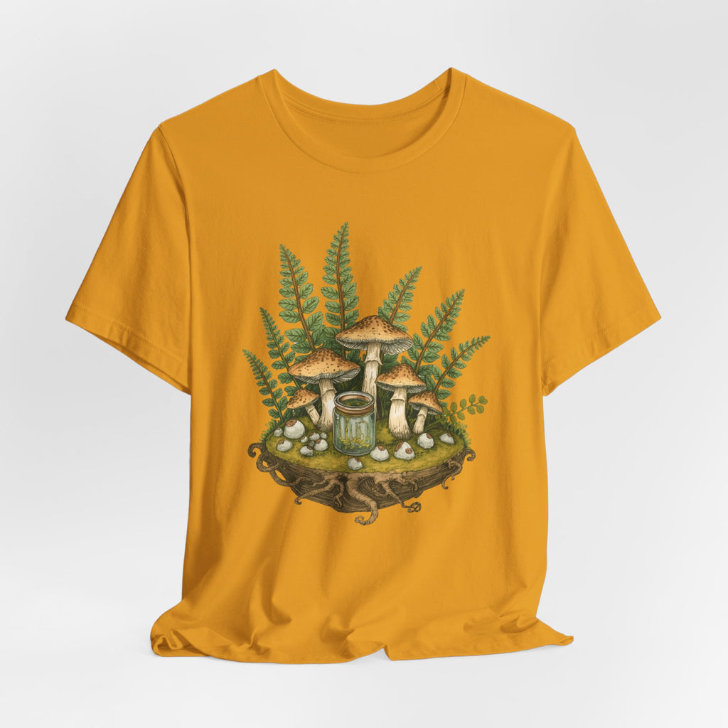 Mushroom Forest Tee — Ferns & Fairy Fungi Graphic T-Shirt