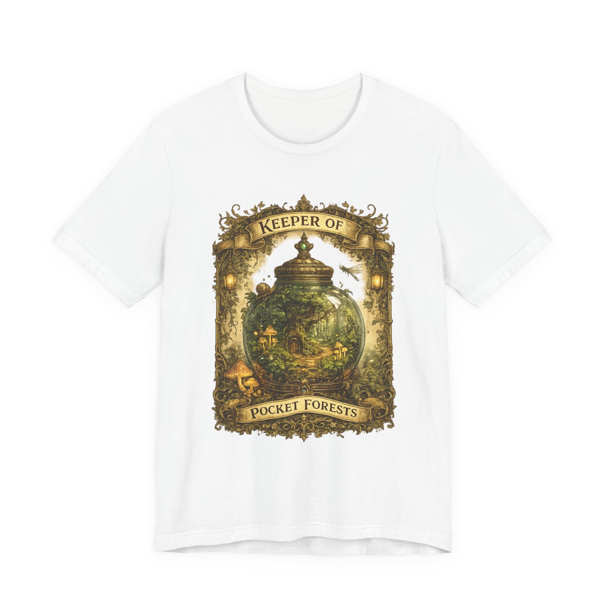 Keeper of Pocket Forests T-Shirt — Fantasy Terrarium Nature Tee