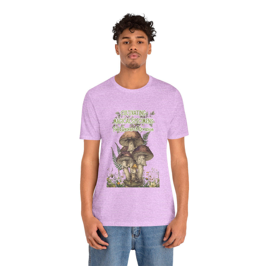 Mushroom Field Research Tee — "Cultivating Magical Specimens" Botanical Graphic Shirt