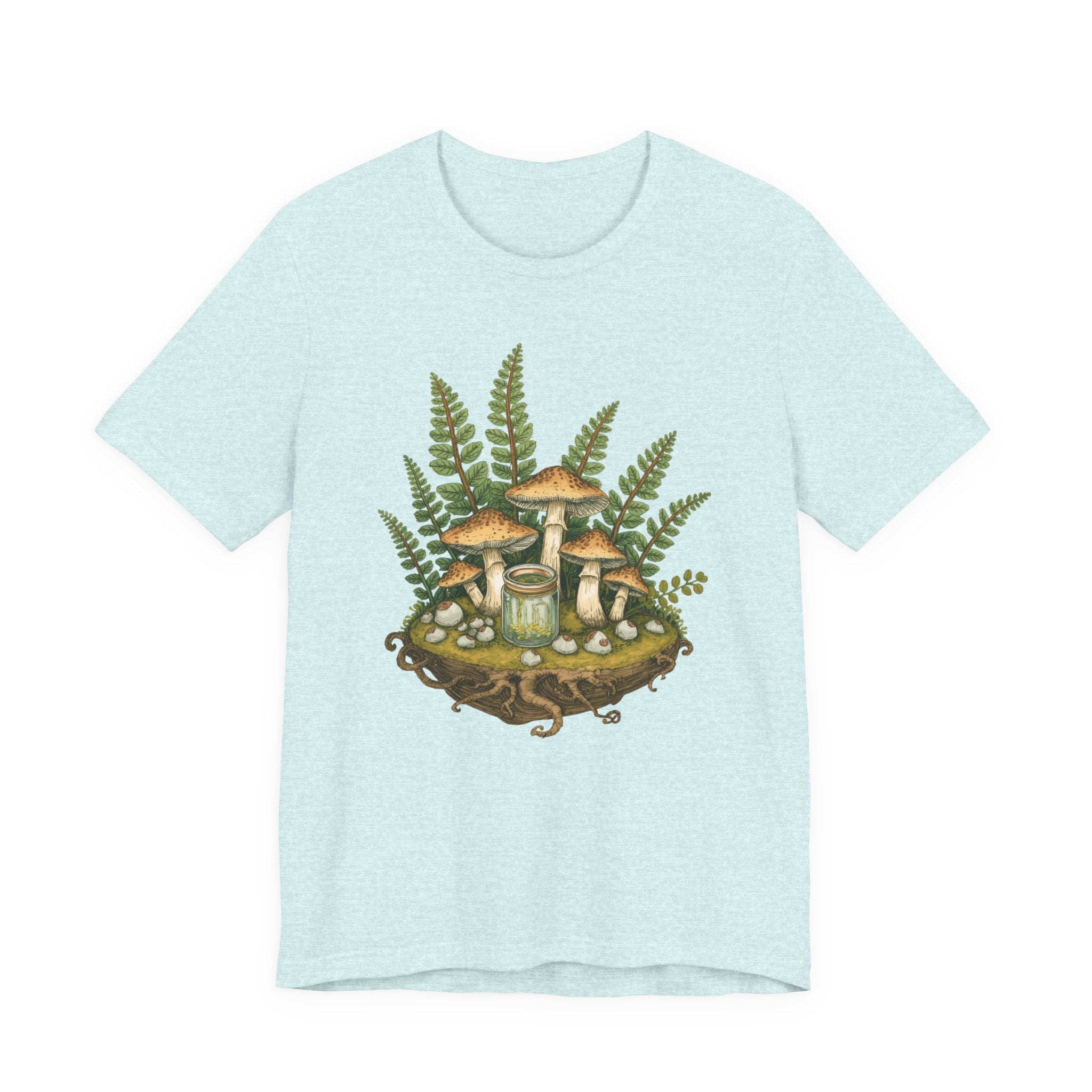 Mushroom Forest Tee — Ferns & Fairy Fungi Graphic T-Shirt