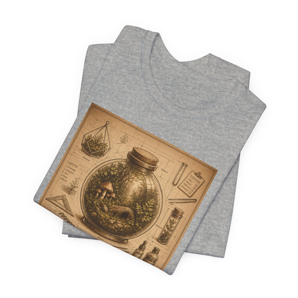 Architect of Tiny Ecosystems T-Shirt — Terrarium Builder Vintage Diagram Tee