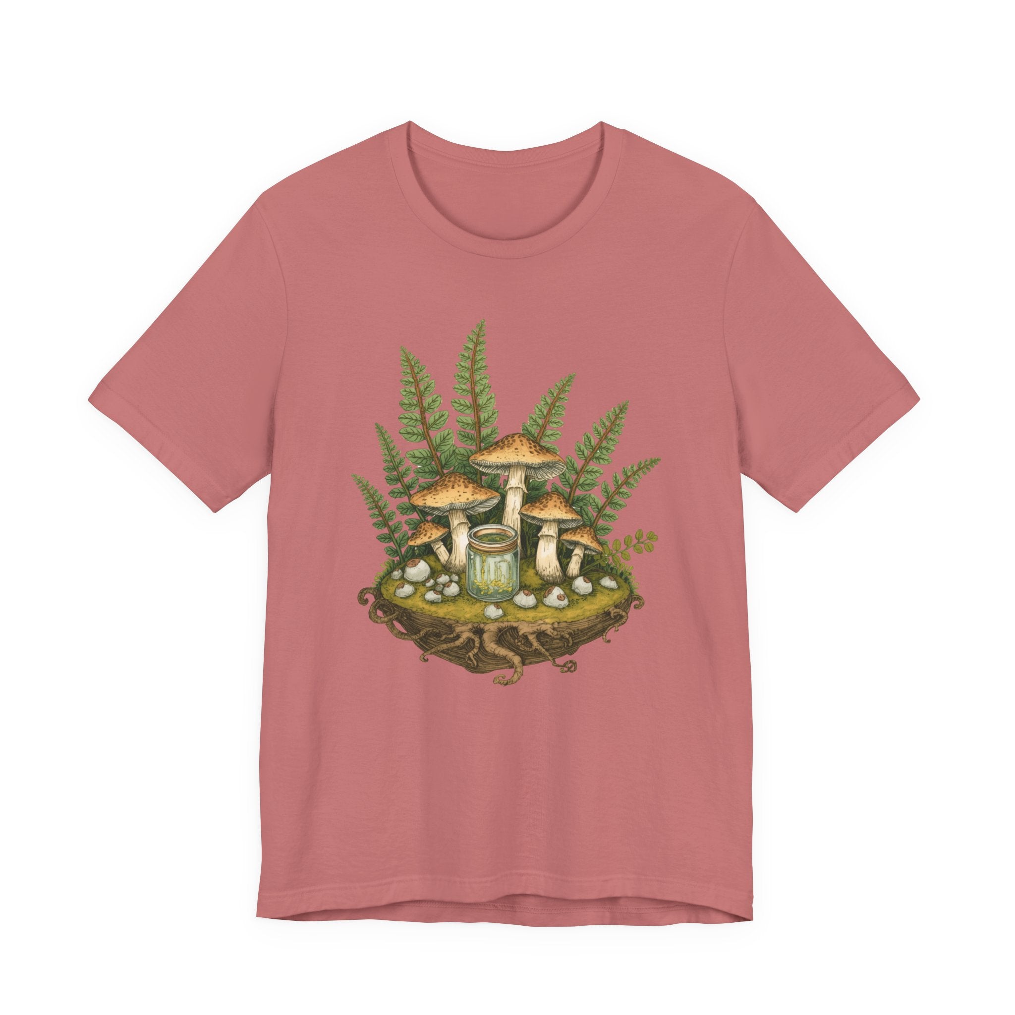 Mushroom Forest Tee — Ferns & Fairy Fungi Graphic T-Shirt