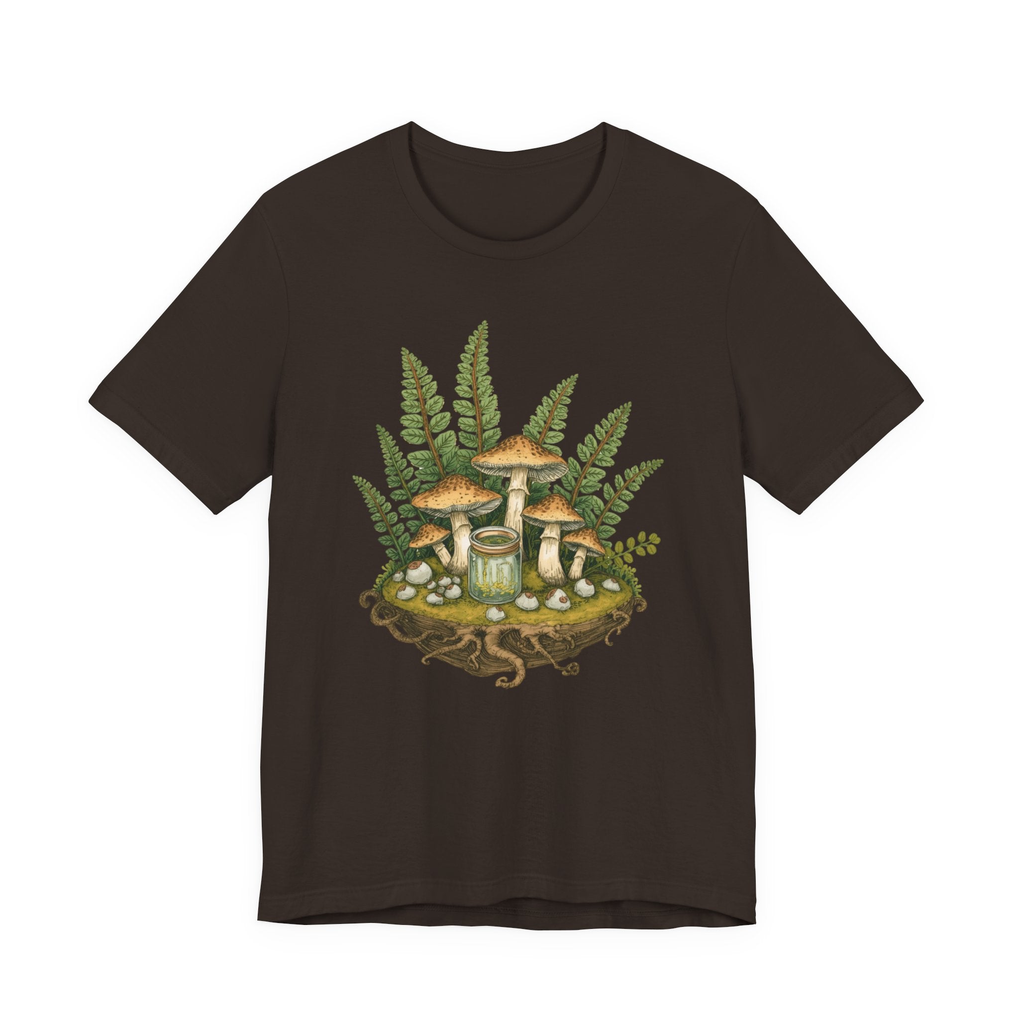Mushroom Forest Tee — Ferns & Fairy Fungi Graphic T-Shirt