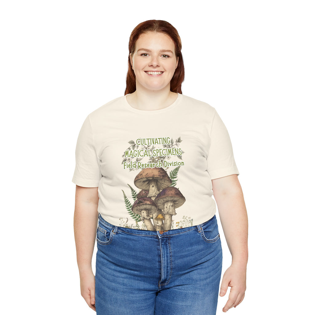Mushroom Field Research Tee — "Cultivating Magical Specimens" Botanical Graphic Shirt