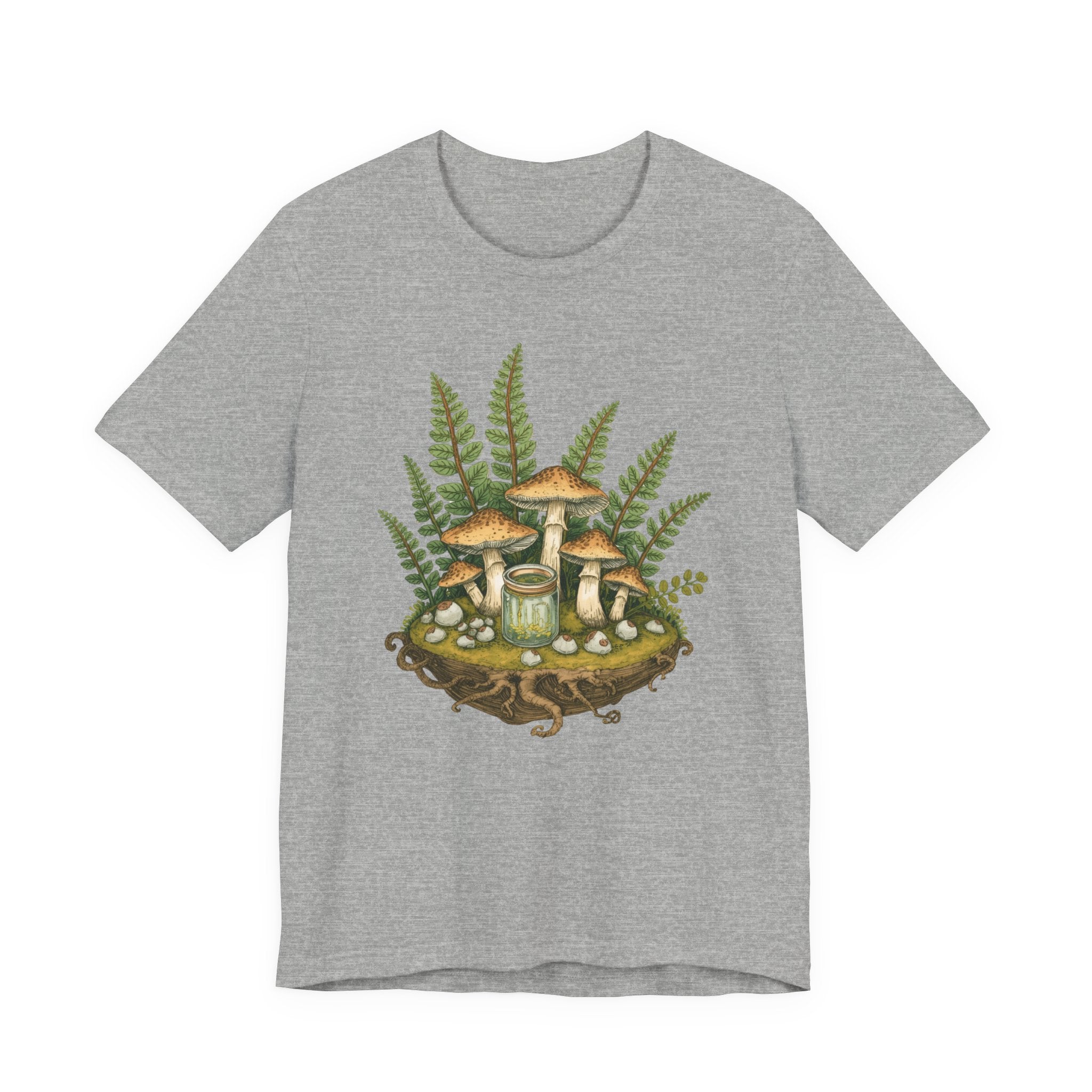 Mushroom Forest Tee — Ferns & Fairy Fungi Graphic T-Shirt