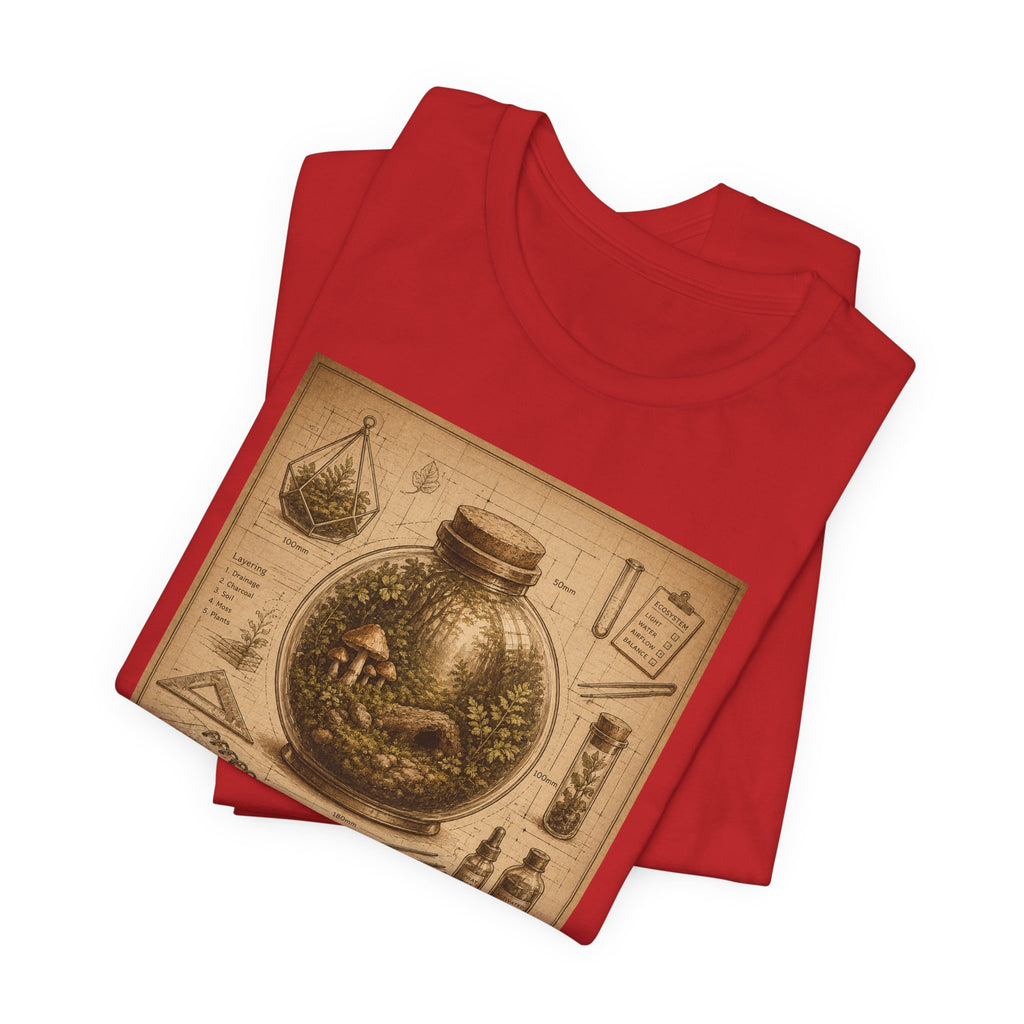 Architect of Tiny Ecosystems T-Shirt — Terrarium Builder Vintage Diagram Tee