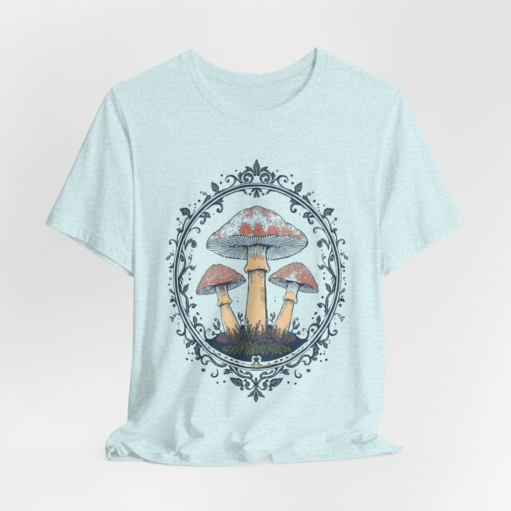 Mushroom Meadow Tee — Vintage Botanical Fungi Graphic T-Shirt