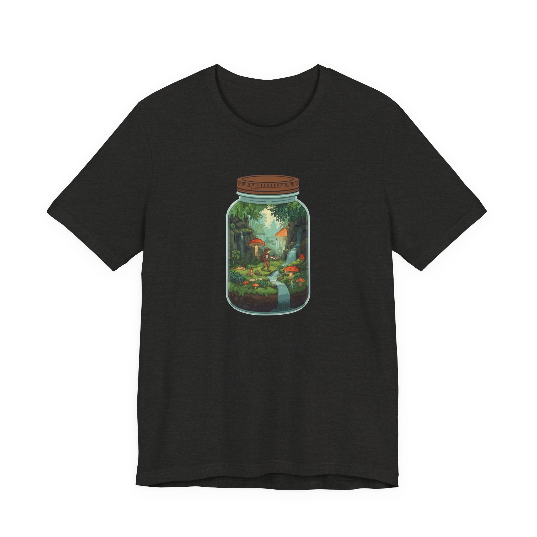 Tiny World Tee — Jar Terrarium Graphic T‑Shirt ("Tiny World, Big Problems")
