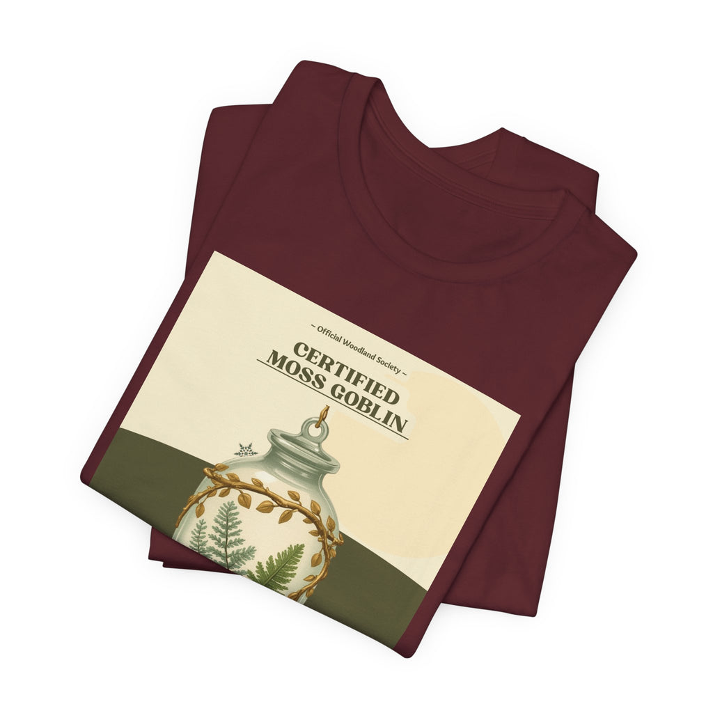 Moss Goblin Tee – 'Certified Moss Goblin' Botanical Jar Graphic T‑Shirt