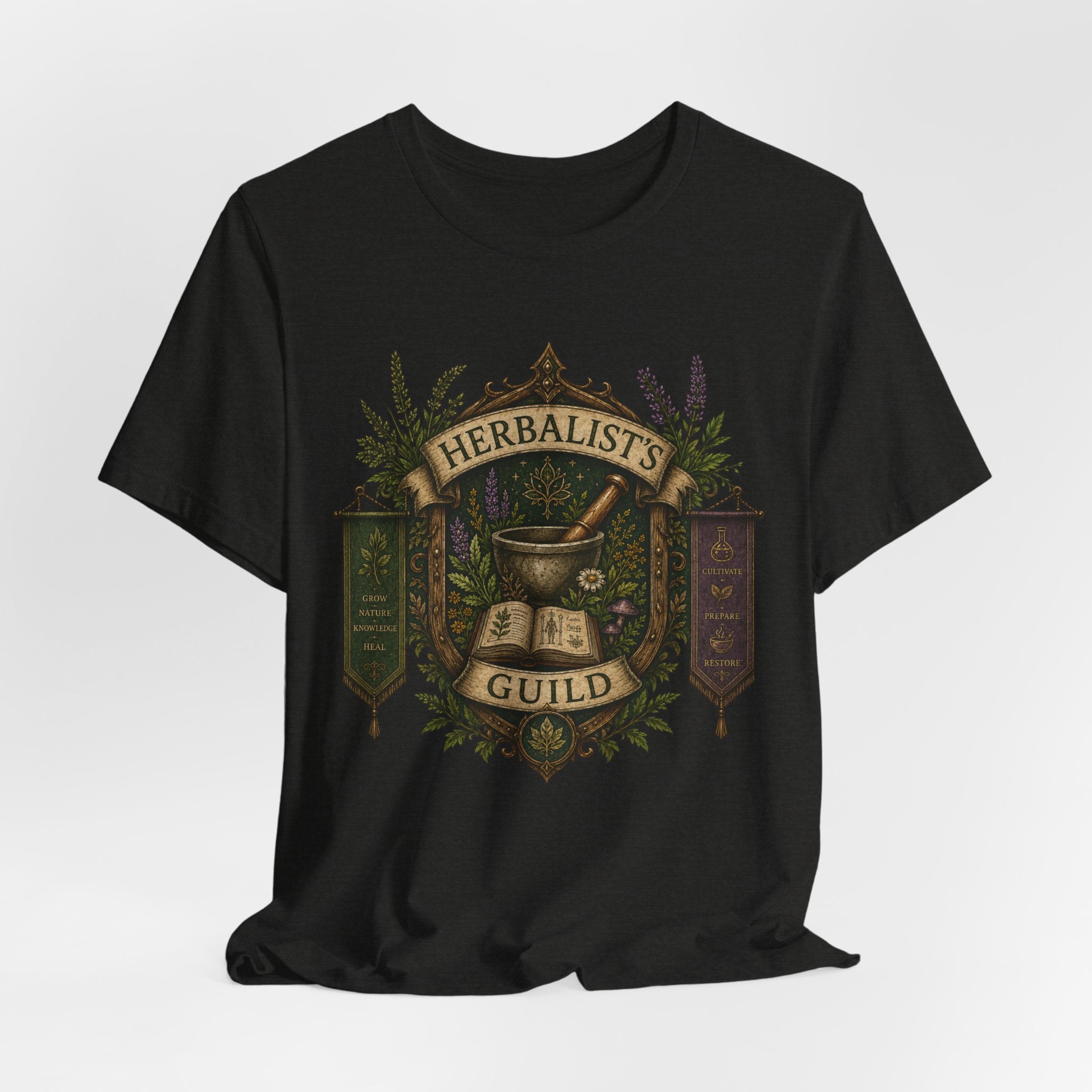 Herbalists Guild Tee — Vintage Apothecary Mortar & Pestle T-Shirt