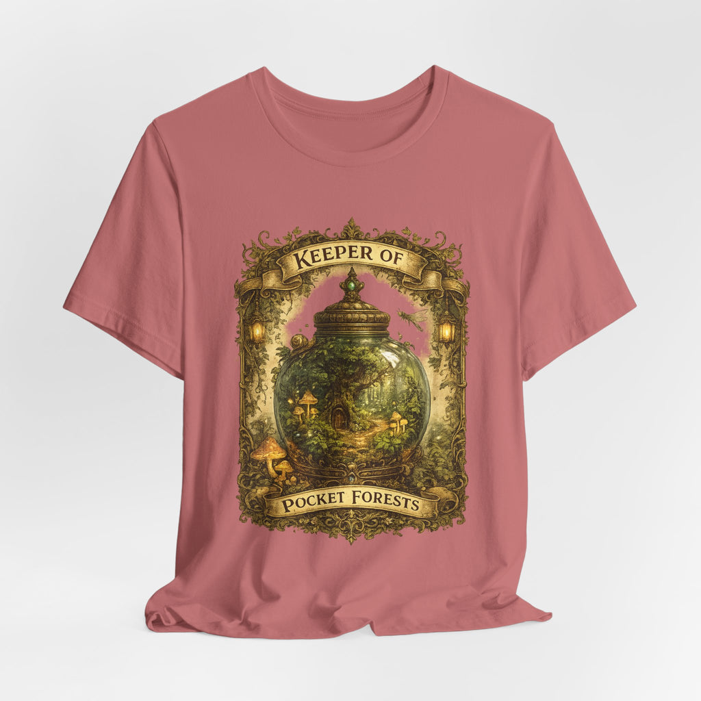 Keeper of Pocket Forests T-Shirt — Fantasy Terrarium Nature Tee