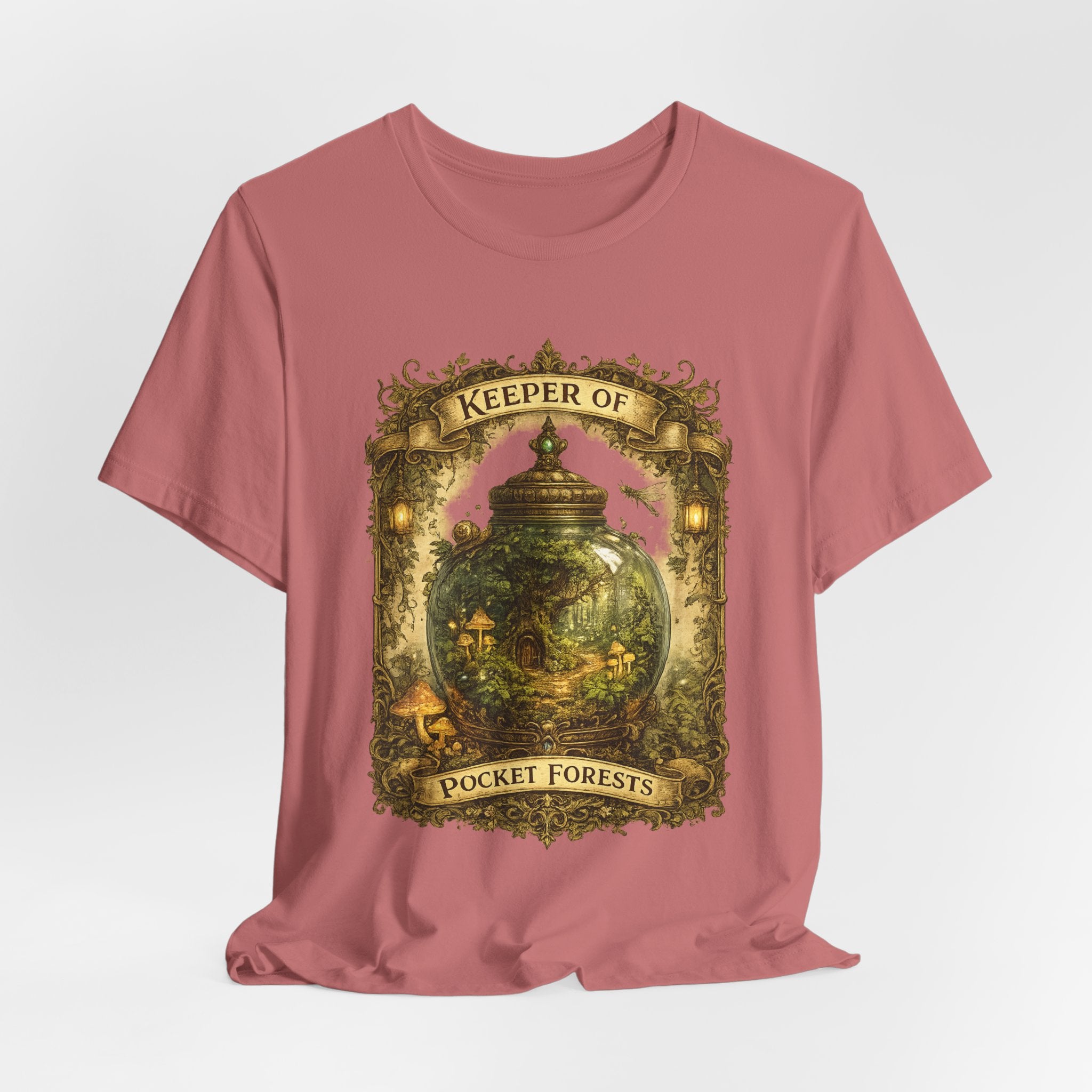 Keeper of Pocket Forests T-Shirt — Fantasy Terrarium Nature Tee