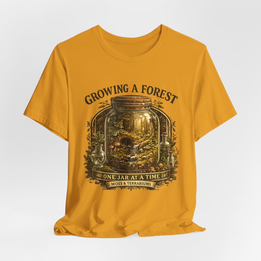 Growing a Forest Jar Tee — "One Jar at a Time" Moss & Terrarium T-Shirt