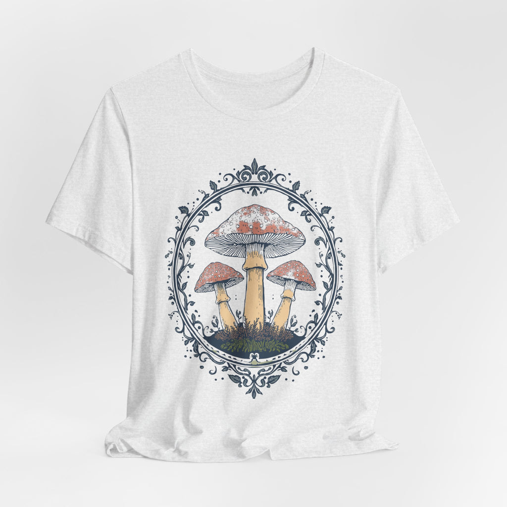 Mushroom Meadow Tee — Vintage Botanical Fungi Graphic T-Shirt