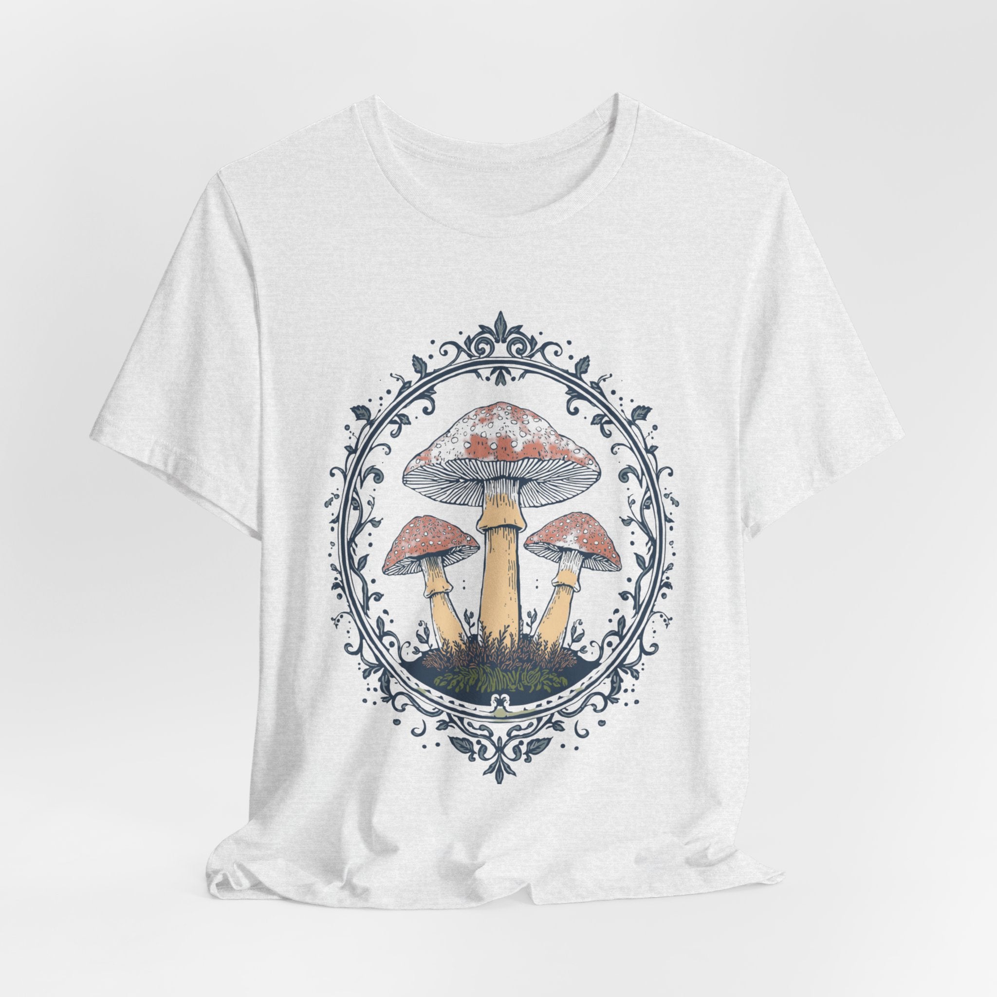 Mushroom Meadow Tee — Vintage Botanical Fungi Graphic T-Shirt