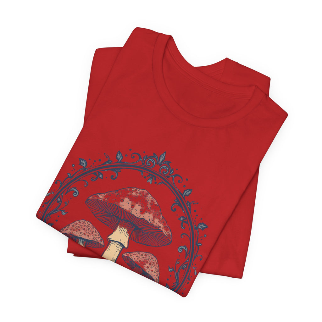 Mushroom Meadow Tee — Vintage Botanical Fungi Graphic T-Shirt
