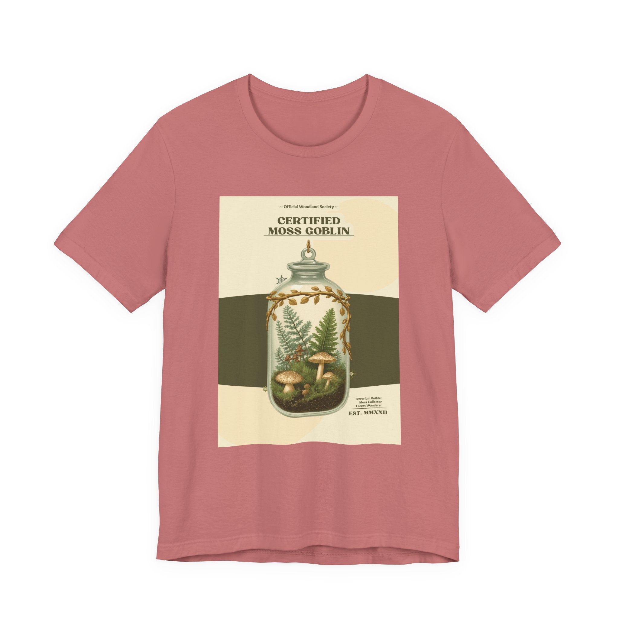 Moss Goblin Tee – 'Certified Moss Goblin' Botanical Jar Graphic T‑Shirt