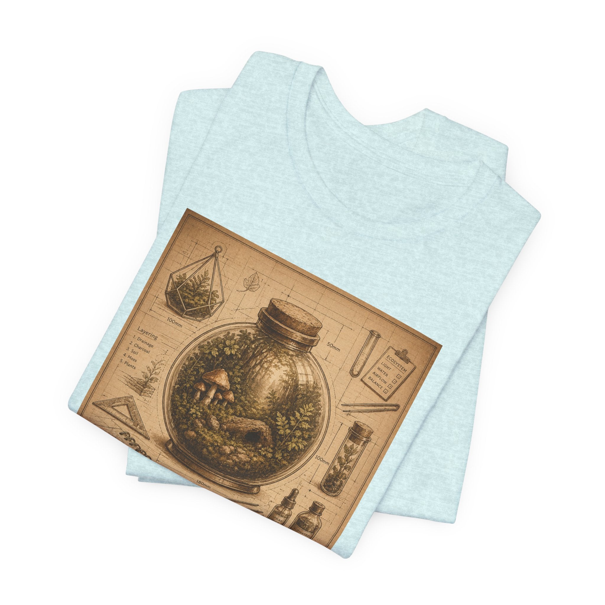 Architect of Tiny Ecosystems T-Shirt — Terrarium Builder Vintage Diagram Tee
