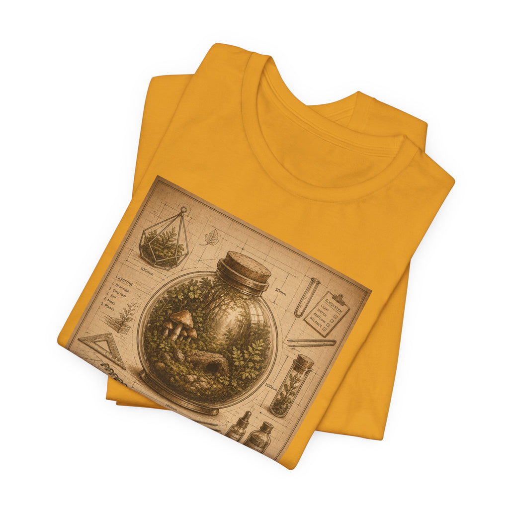 Architect of Tiny Ecosystems T-Shirt — Terrarium Builder Vintage Diagram Tee