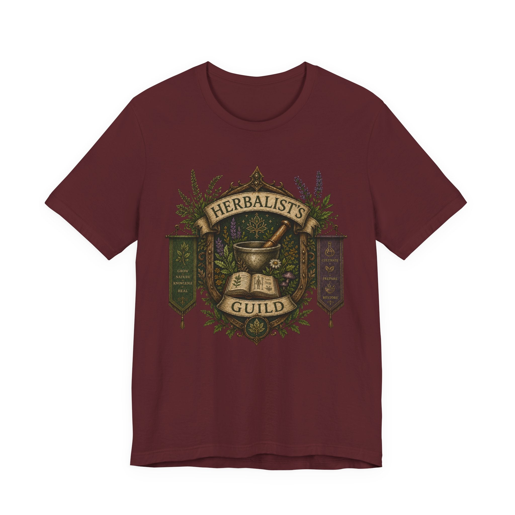 Herbalists Guild Tee — Vintage Apothecary Mortar & Pestle T-Shirt