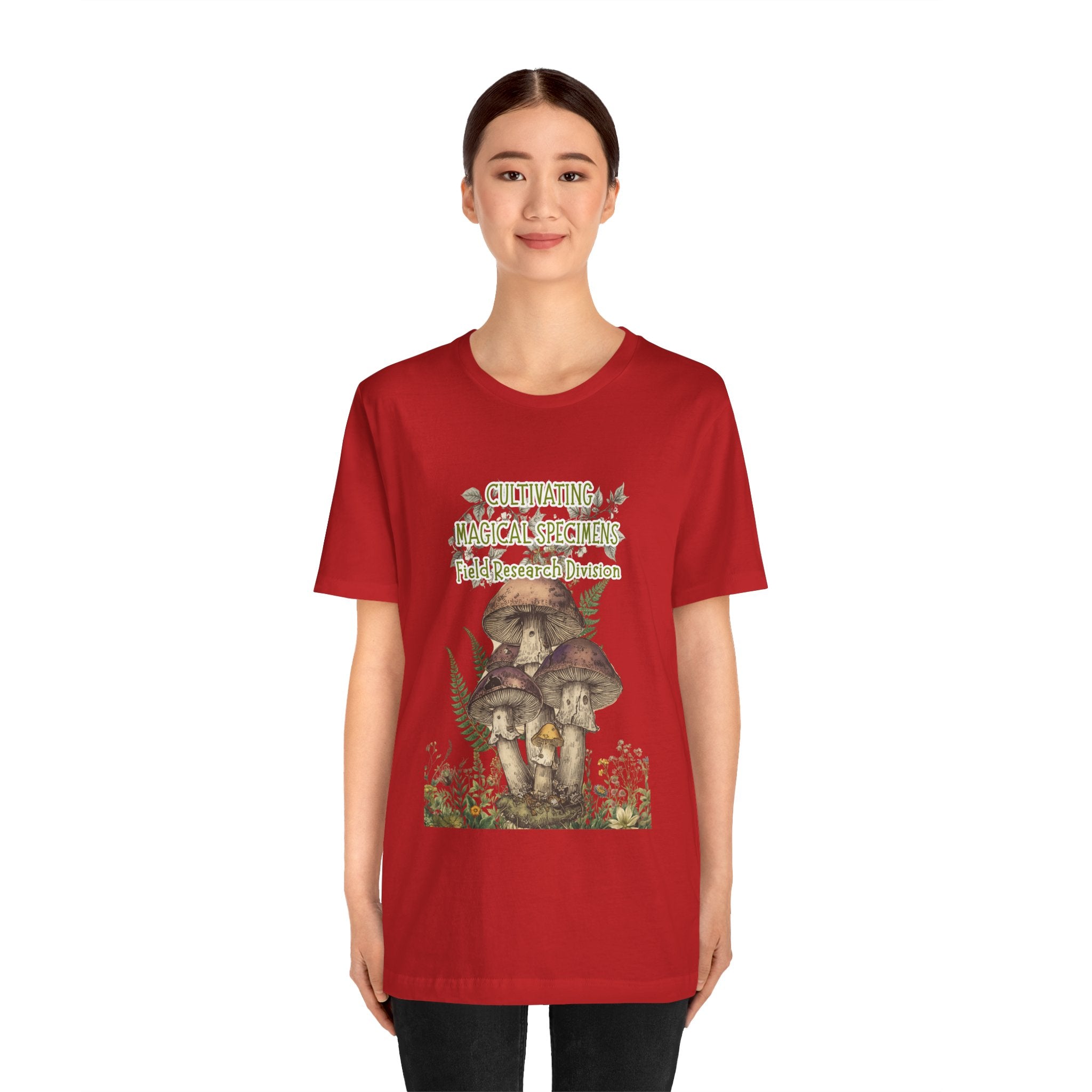 Mushroom Field Research Tee — "Cultivating Magical Specimens" Botanical Graphic Shirt