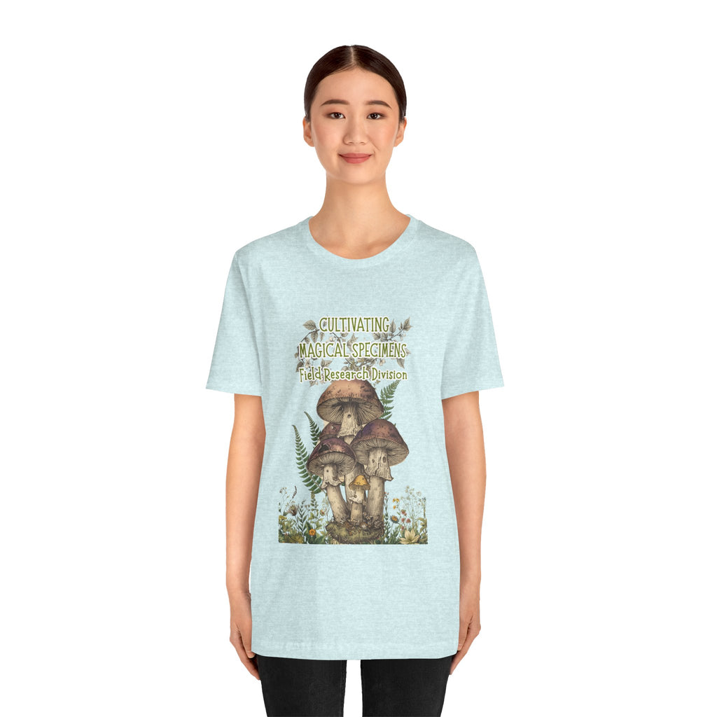 Mushroom Field Research Tee — "Cultivating Magical Specimens" Botanical Graphic Shirt