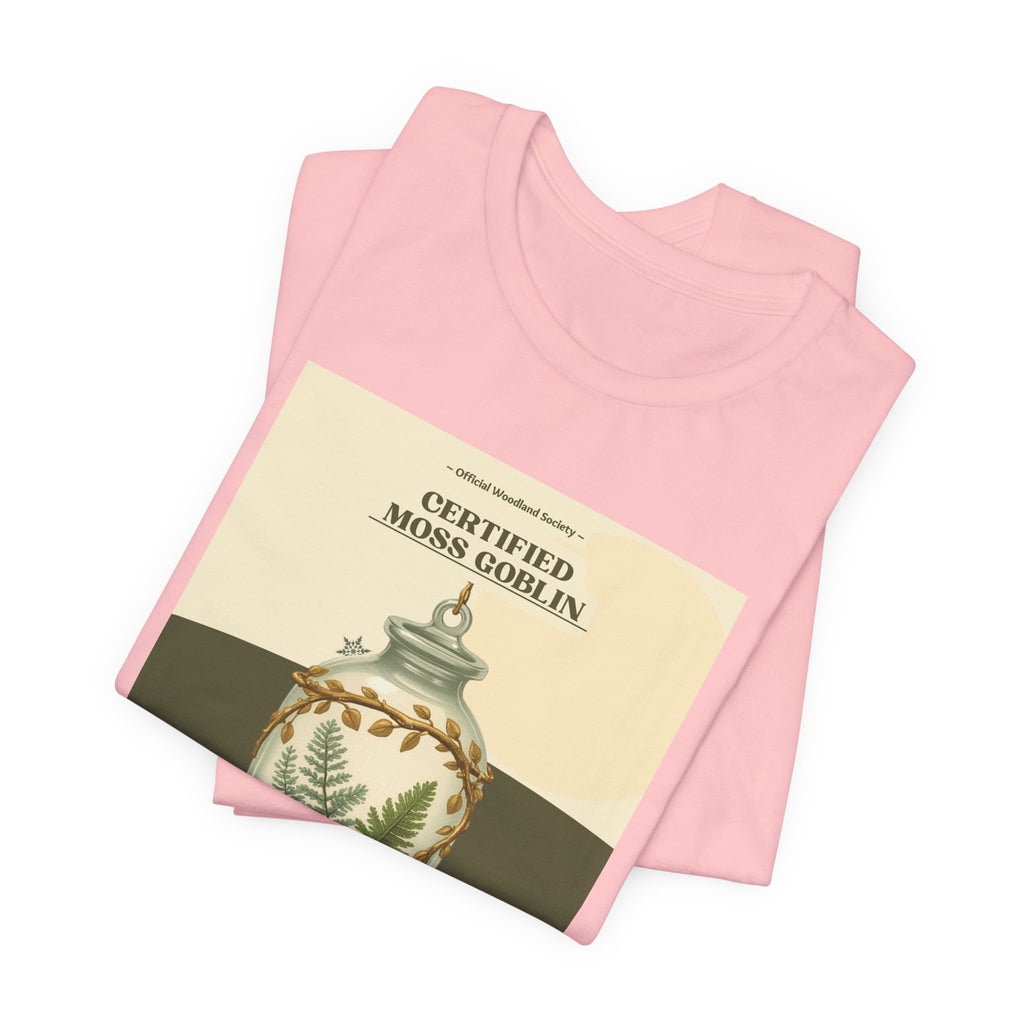Moss Goblin Tee – 'Certified Moss Goblin' Botanical Jar Graphic T‑Shirt