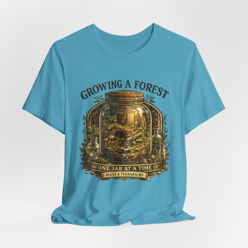 Growing a Forest Jar Tee — "One Jar at a Time" Moss & Terrarium T-Shirt