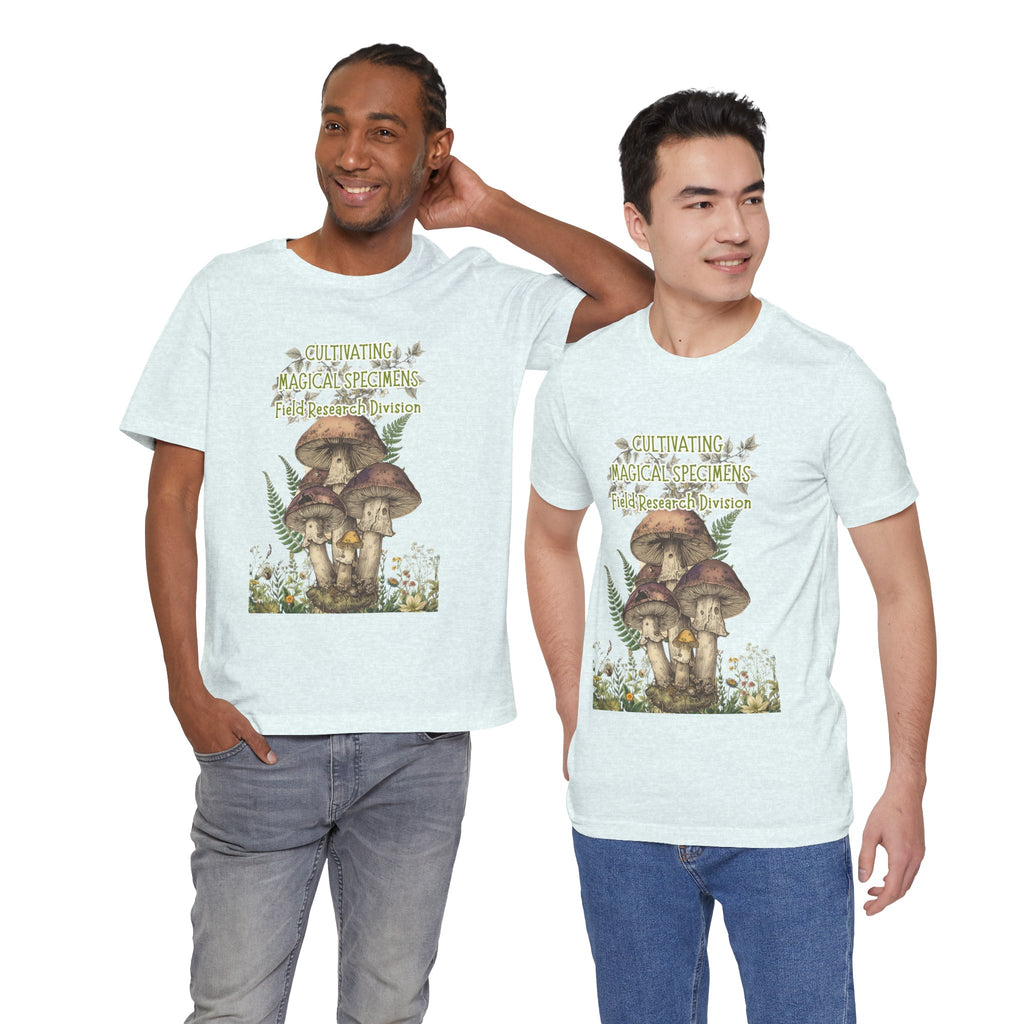 Mushroom Field Research Tee — "Cultivating Magical Specimens" Botanical Graphic Shirt