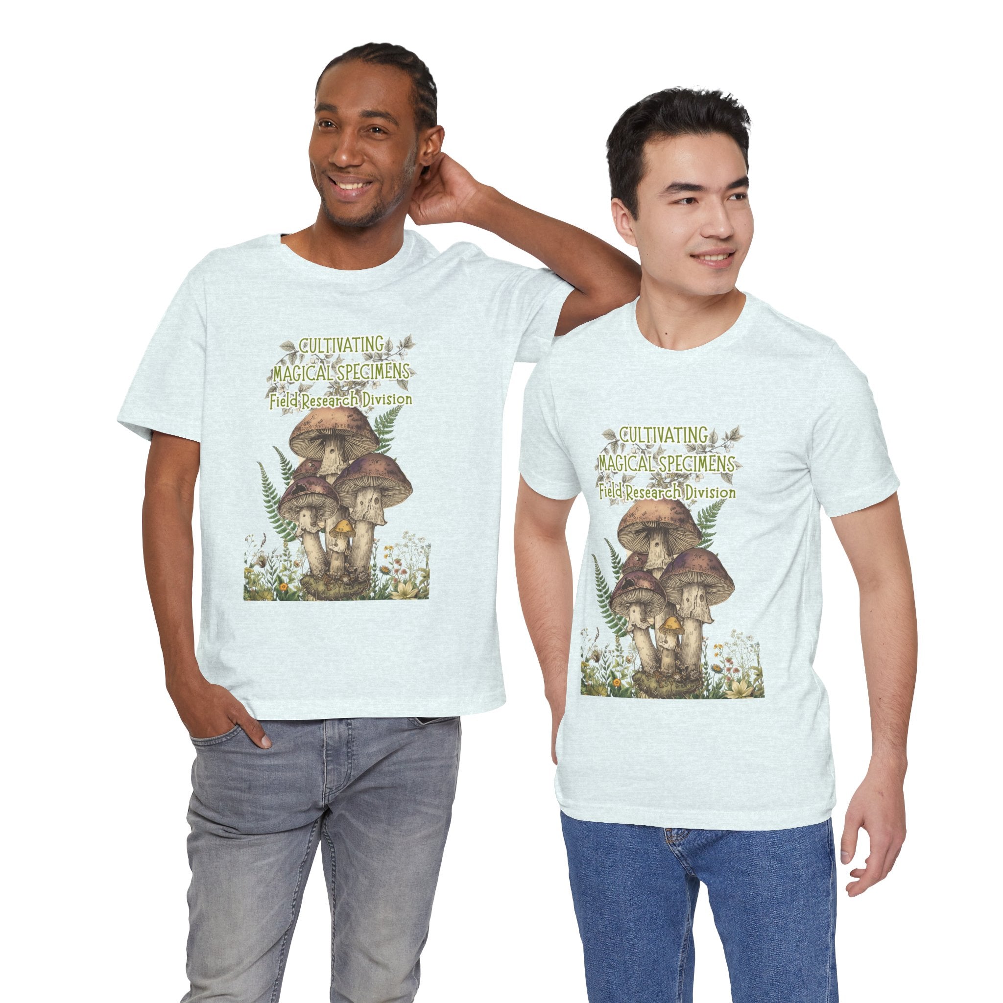 Mushroom Field Research Tee — "Cultivating Magical Specimens" Botanical Graphic Shirt