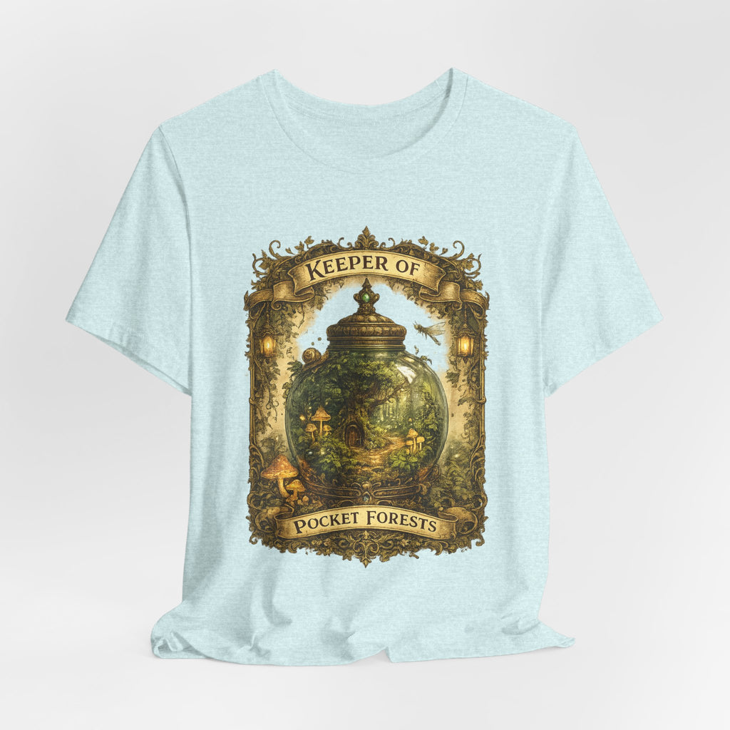 Keeper of Pocket Forests T-Shirt — Fantasy Terrarium Nature Tee