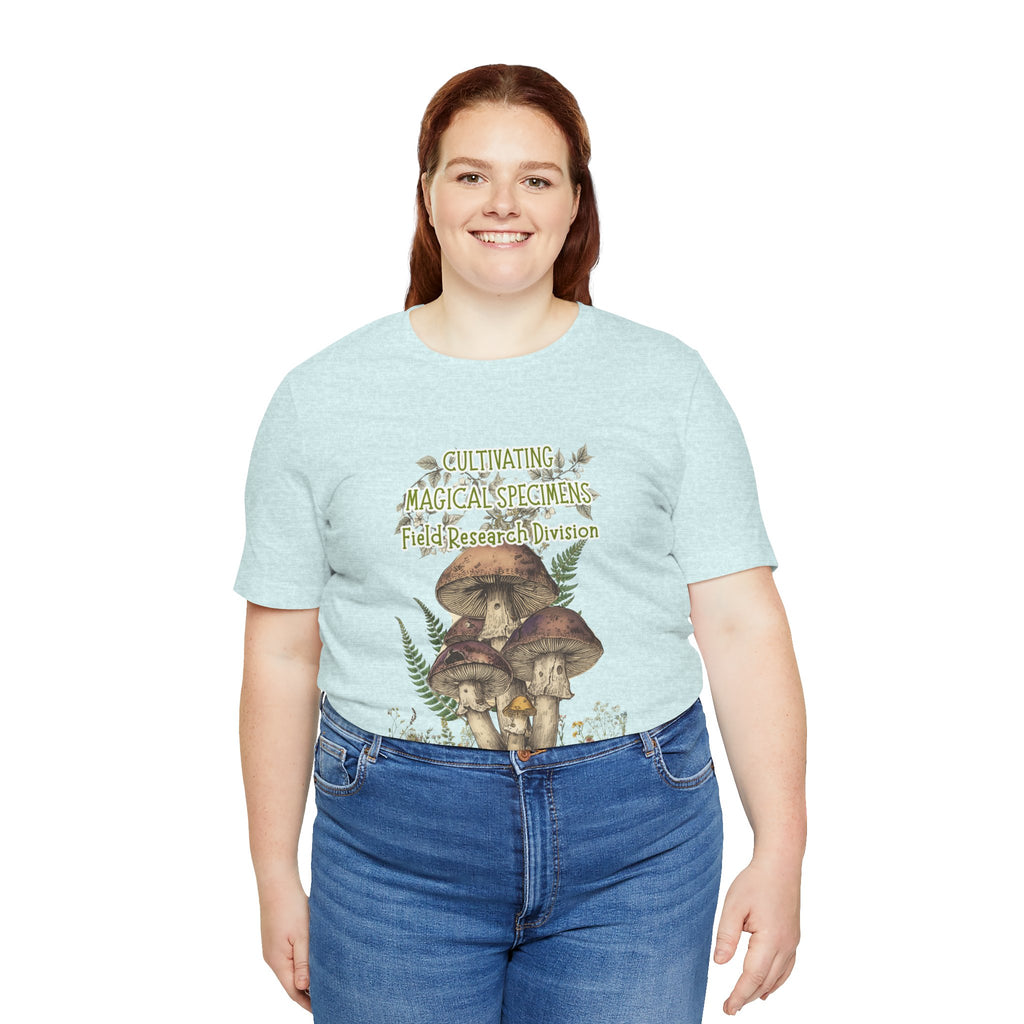 Mushroom Field Research Tee — "Cultivating Magical Specimens" Botanical Graphic Shirt